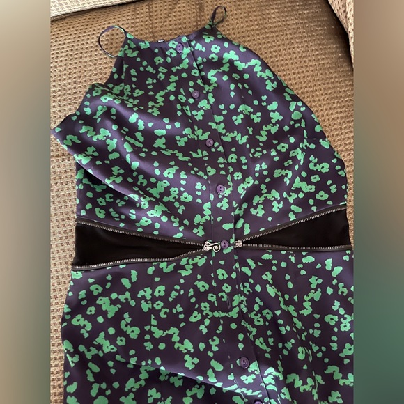 Samuel Dong green flowered zipper dress extra small - Picture 3 of 4